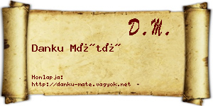 Danku Máté névjegykártya